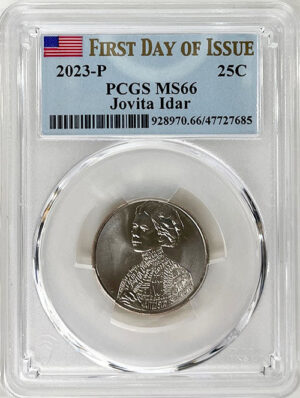 2023 PCGS Certified American Women Quarter Jovita Idar First Day of Issue Label - back