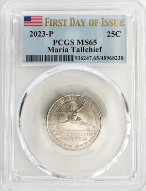 2023 PCGS Certified American Women Quarter Maria Tallchief First Day of Issue Label - back