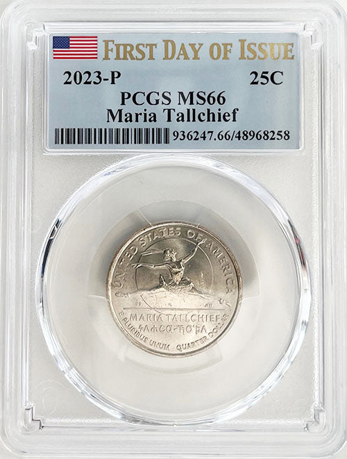 2023 PCGS Certified American Women Quarter Maria Tallchief First Day of Issue Label - back
