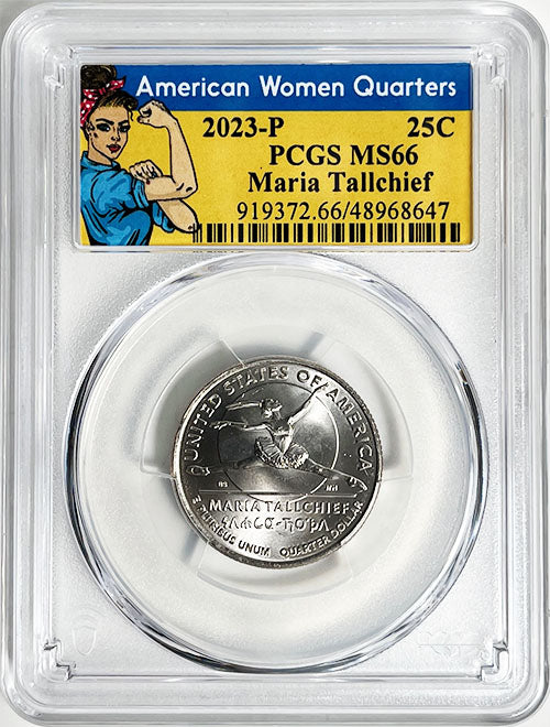 2023 PCGS Certified American Women Quarter Maria Tallchief Rosie Label - back