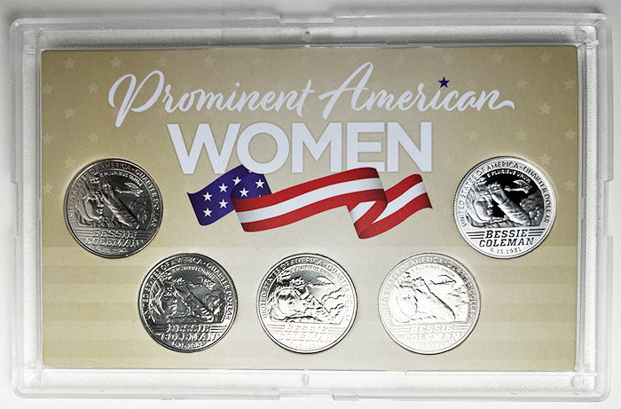 2022 - 25 P,D,S,S,S BU, Clad and Silver Proof American Women Quarters in 3 by 5 Frosty Case - back