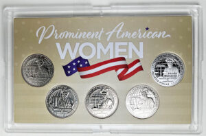 2022 - 25 P,D,S,S,S BU, Clad and Silver Proof American Women Quarters in 3 by 5 Frosty Case - back