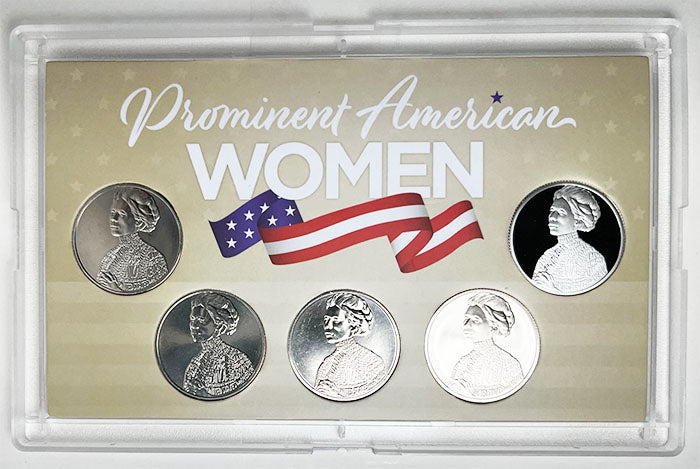 2022 - 25 P,D,S,S,S BU, Clad and Silver Proof American Women Quarters in 3 by 5 Frosty Case - back