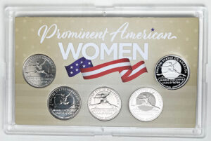 2022 - 25 P,D,S,S,S BU, Clad and Silver Proof American Women Quarters in 3 by 5 Frosty Case - back