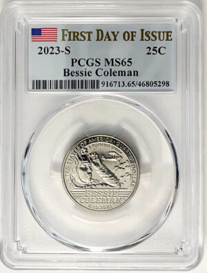 2023 PCGS Certified American Women Quarter Bessie Coleman First Day of Issue Label - back
