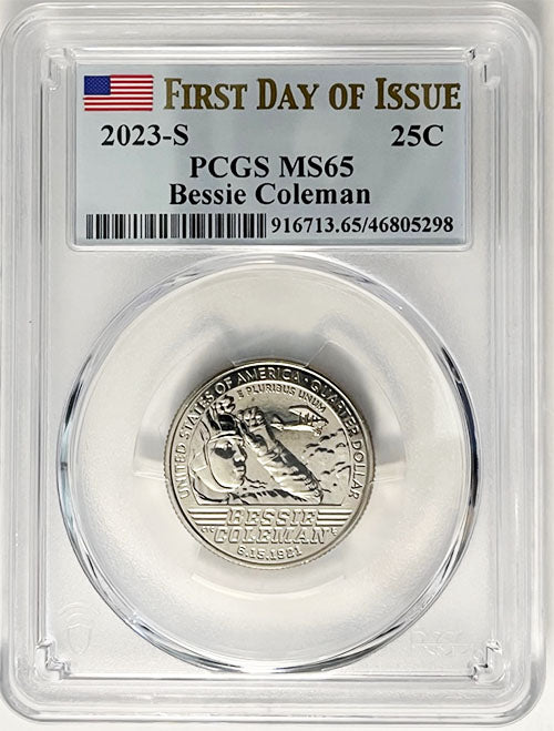 2023 PCGS Certified American Women Quarter Bessie Coleman First Day of Issue Label - back