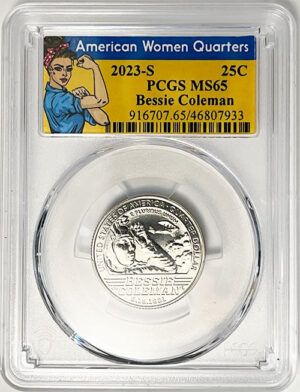 2023 PCGS Certified American Women Quarter Bessie Coleman Rosie Label - back