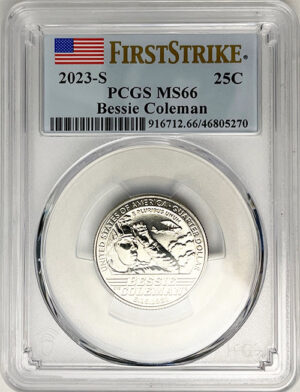2023 PCGS Certified American Women Quarter Bessie Coleman First Strike Label - back