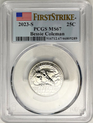 2023 PCGS Certified American Women Quarter Bessie Coleman First Strike Label - back