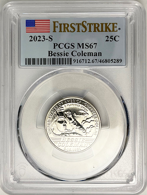 2023 PCGS Certified American Women Quarter Bessie Coleman First Strike Label - back