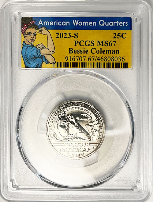 2023 PCGS Certified American Women Quarter Bessie Coleman Rosie Label - back
