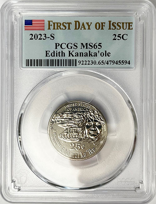 2023 PCGS Certified American Women Quarter Edith Kanakaole First Day of Issue Label - back