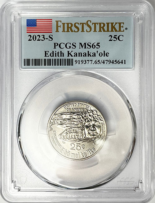 2023 PCGS Certified American Women Quarter Edith Kanakaole First Strike Label - back
