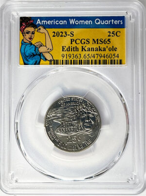 2023 PCGS Certified American Women Quarter Edith Kanakaole Rosie Label - back