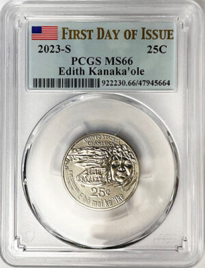 2023 PCGS Certified American Women Quarter Edith Kanakaole First Day of Issue Label - back