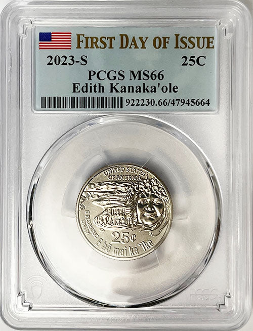 2023 PCGS Certified American Women Quarter Edith Kanakaole First Day of Issue Label - back