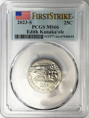 2023 PCGS Certified American Women Quarter Edith Kanakaole First Strike Label - back