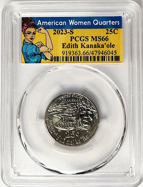 2023 PCGS Certified American Women Quarter Edith Kanakaole Rosie Label - back