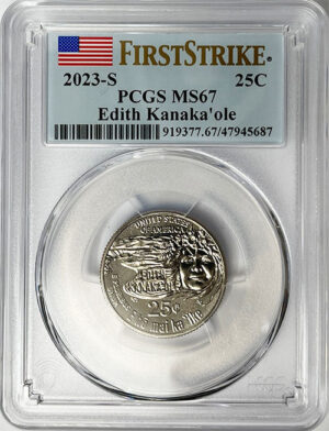 2023 PCGS Certified American Women Quarter Edith Kanakaole First Strike Label - back