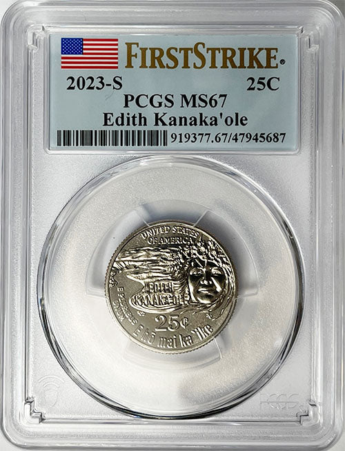 2023 PCGS Certified American Women Quarter Edith Kanakaole First Strike Label - back