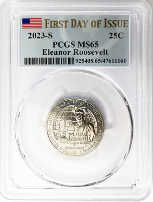 2023 PCGS Certified American Women Quarter Eleanor Roosevelt First Day of Issue Label - back