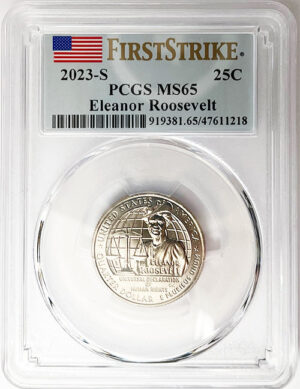 2023 PCGS Certified American Women Quarter Eleanor Roosevelt First Strike Label - back