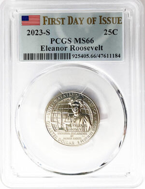 2023 PCGS Certified American Women Quarter Eleanor Roosevelt First Day of Issue Label - back