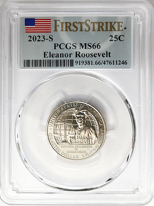 2023 PCGS Certified American Women Quarter Eleanor Roosevelt First Strike Label - back