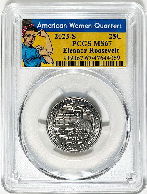 2023 PCGS Certified American Women Quarter Eleanor Roosevelt Rosie Label - back