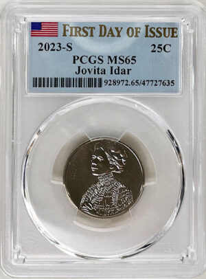 2023 PCGS Certified American Women Quarter Jovita Idar First Day of Issue Label - back