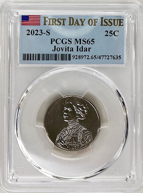 2023 PCGS Certified American Women Quarter Jovita Idar First Day of Issue Label - back