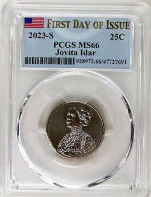 2023 PCGS Certified American Women Quarter Jovita Idar First Day of Issue Label - back
