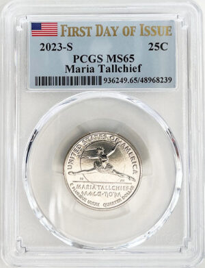 2023 PCGS Certified American Women Quarter Maria Tallchief First Day of Issue Label - back