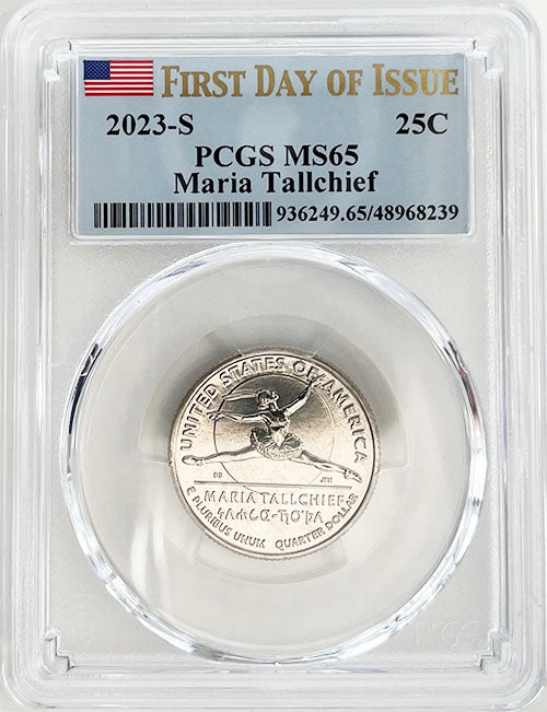 2023 PCGS Certified American Women Quarter Maria Tallchief First Day of Issue Label - back