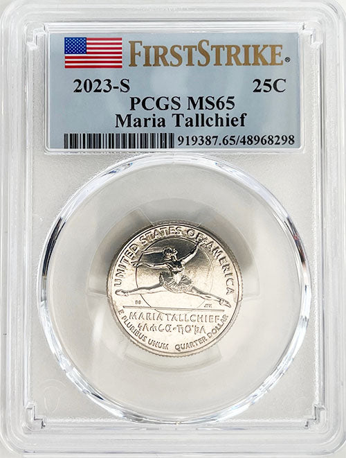 2023 PCGS Certified American Women Quarter Maria Tallchief First Strike Label - back