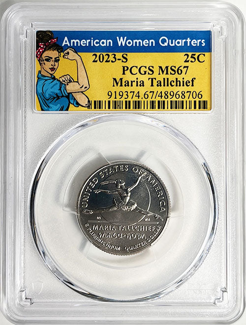 2023 PCGS Certified American Women Quarter Maria Tallchief Rosie Label - back