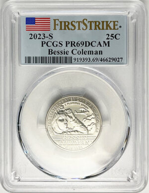 2023 PCGS Certified American Women Quarter Bessie Coleman First Strike Label - back