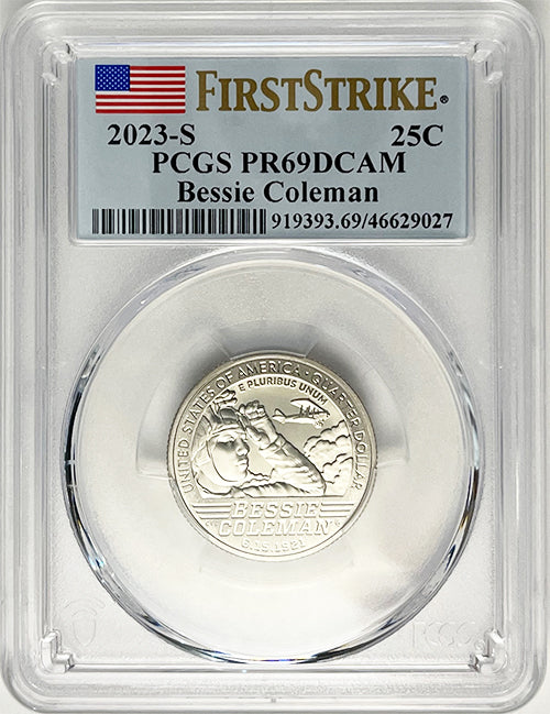 2023 PCGS Certified American Women Quarter Bessie Coleman First Strike Label - back