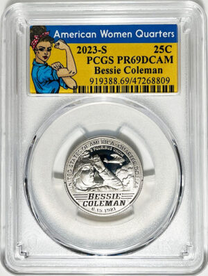 2023 PCGS Certified American Women Quarter Bessie Coleman Rosie Label - back