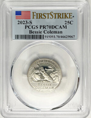 2023 PCGS Certified American Women Quarter Bessie Coleman First Strike Label - back