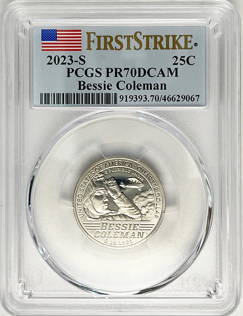 2023 PCGS Certified American Women Quarter Bessie Coleman First Strike Label - back
