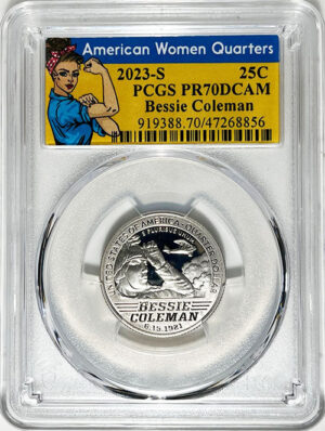 2023 PCGS Certified American Women Quarter Bessie Coleman Rosie Label - back