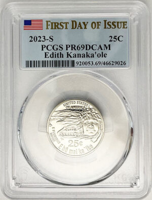 2023 PCGS Certified American Women Quarter Edith Kanakaole First Day of Issue Label - back