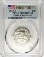 2023 PCGS Certified American Women Quarter Edith Kanakaole First Strike Label - back