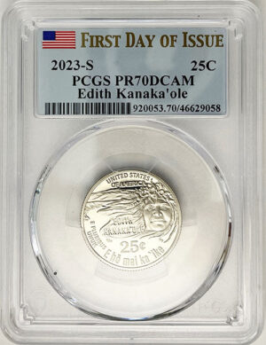 2023 PCGS Certified American Women Quarter Edith Kanakaole First Day of Issue Label - back