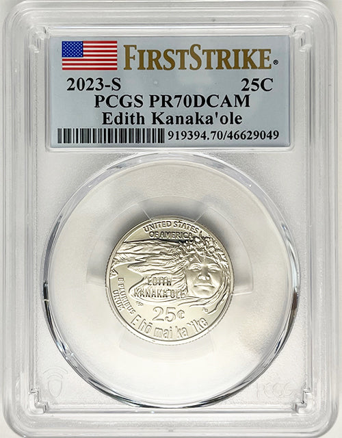 2023 PCGS Certified American Women Quarter Edith Kanakaole First Strike Label - back