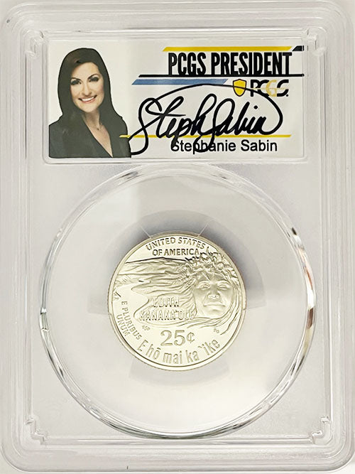 2023 PCGS Certified American Women Quarter Edith Kanakaole with Stephanie Sabin Label - back