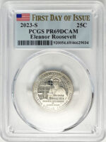 2023 PCGS Certified American Women Quarter Eleanor Roosevelt First Day of Issue Label - back