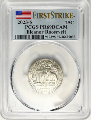 2023 PCGS Certified American Women Quarter Eleanor Roosevelt First Strike Label - back
