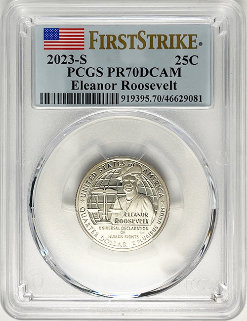 2023 PCGS Certified American Women Quarter Eleanor Roosevelt First Strike Label - back